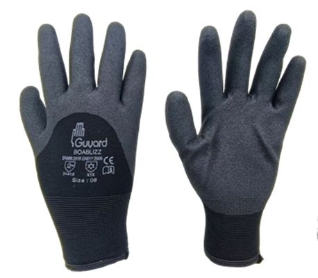 GUYARD BOA BLIZZ Black Polyamide Work Gloves, Size 9, Polyvinyl Chloride Coating
