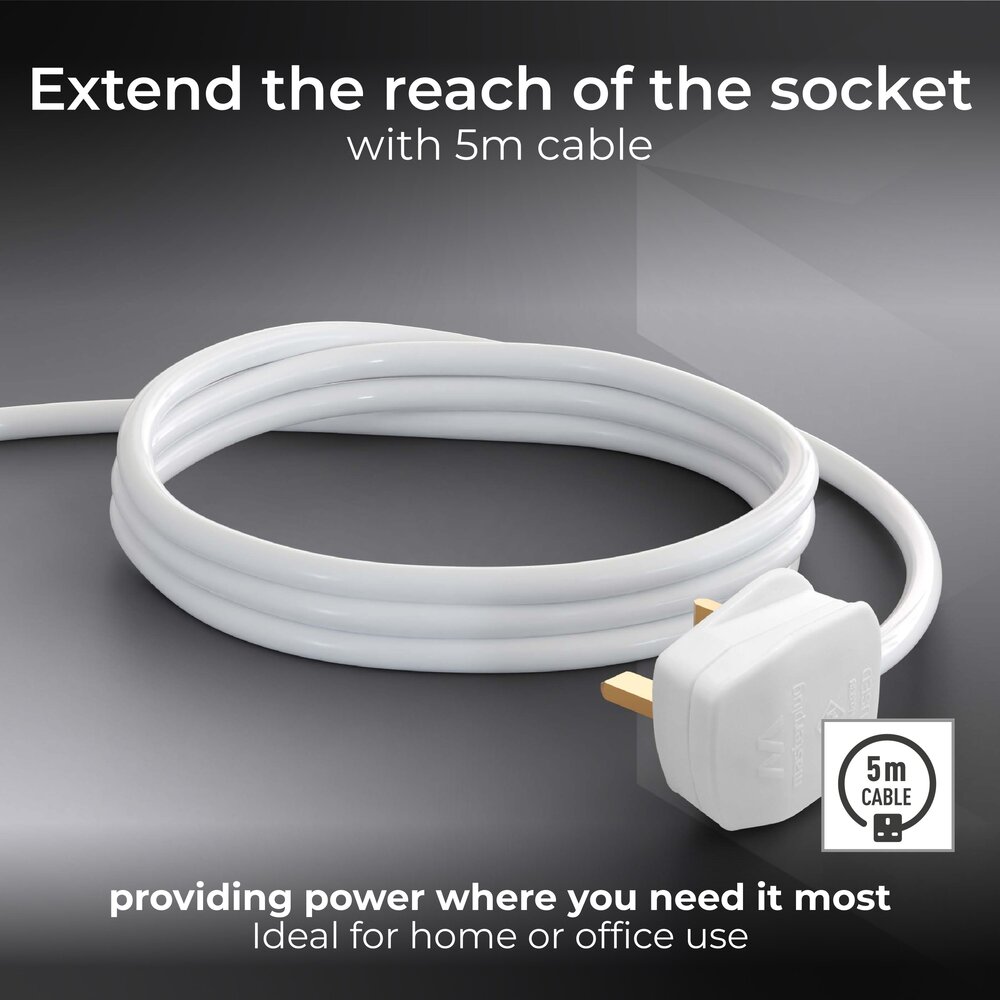 bog5-mp BG Electrical 5 m 1 Socket Shuttered Socket Extension Lead Extension Lead, 240V, IP20