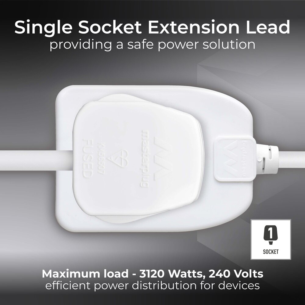 bog5-mp BG Electrical 5 m 1 Socket Shuttered Socket Extension Lead Extension Lead, 240V, IP20