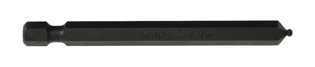 Bondhus Hex Hex Bit, 1/4 in Tip, 5/64 in Tip, Hex Drive, 76mm Overall 1-Piece