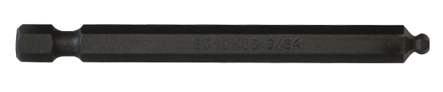 Bondhus Hex Hex Bit, 1/4 in Tip, 9/64 in Tip, Hex Drive, 76mm Overall 1-Piece