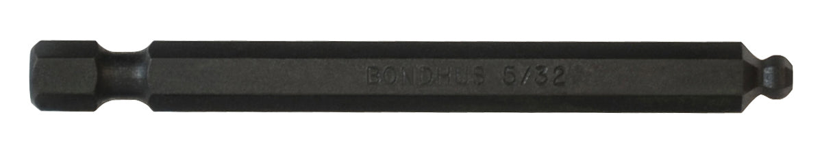 Bondhus Hex Hex Bit, 1/4 in Tip, 5/32 in Tip, Hex Drive, 76mm Overall 1-Piece