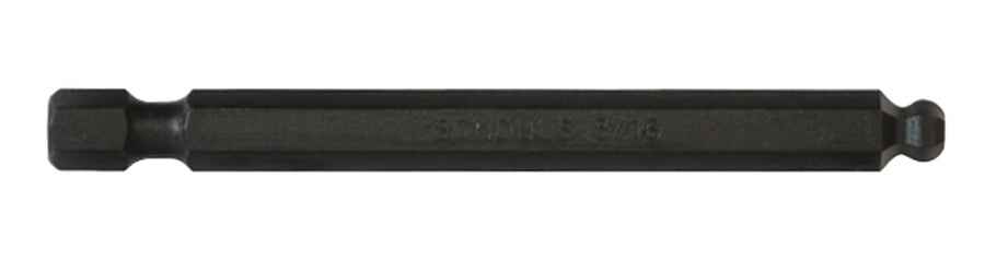 Bondhus Hex Hex Bit, 1/4 in Tip, 3/16 in Tip, Hex Drive, 76mm Overall 1-Piece