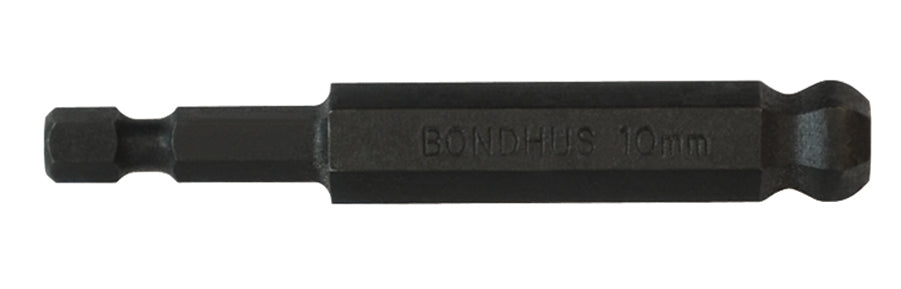 Bondhus Hex Hex Bit, 1/4 in Tip, 12 mm Tip, Hex Drive, 76mm Overall 1-Piece