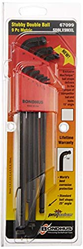 Bondhus Hex Metric Hex Key, Hex size 1.5 to 10 mm