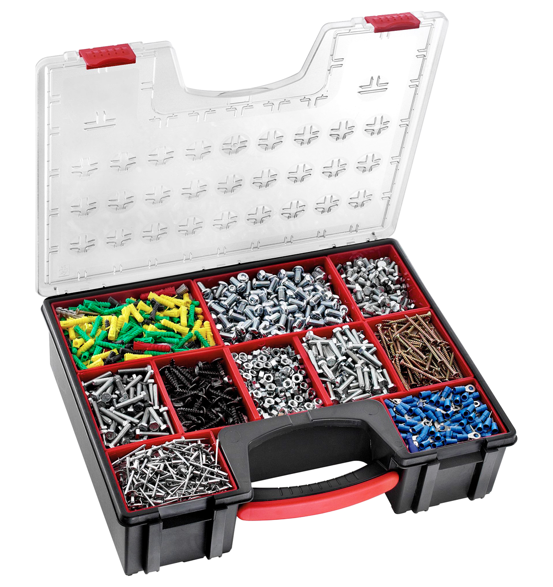 Facom 10 Cell Black Polycarbonate Adjustable Compartments Compartment Box, 422 mm x 335mm x 106 mm