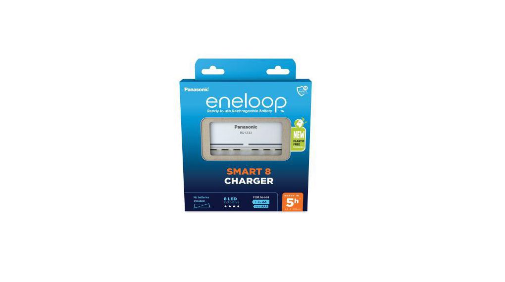 Eneloop BQ-CC63E Battery Charger For, NiMH, AA, AAA with EU plug, 8
