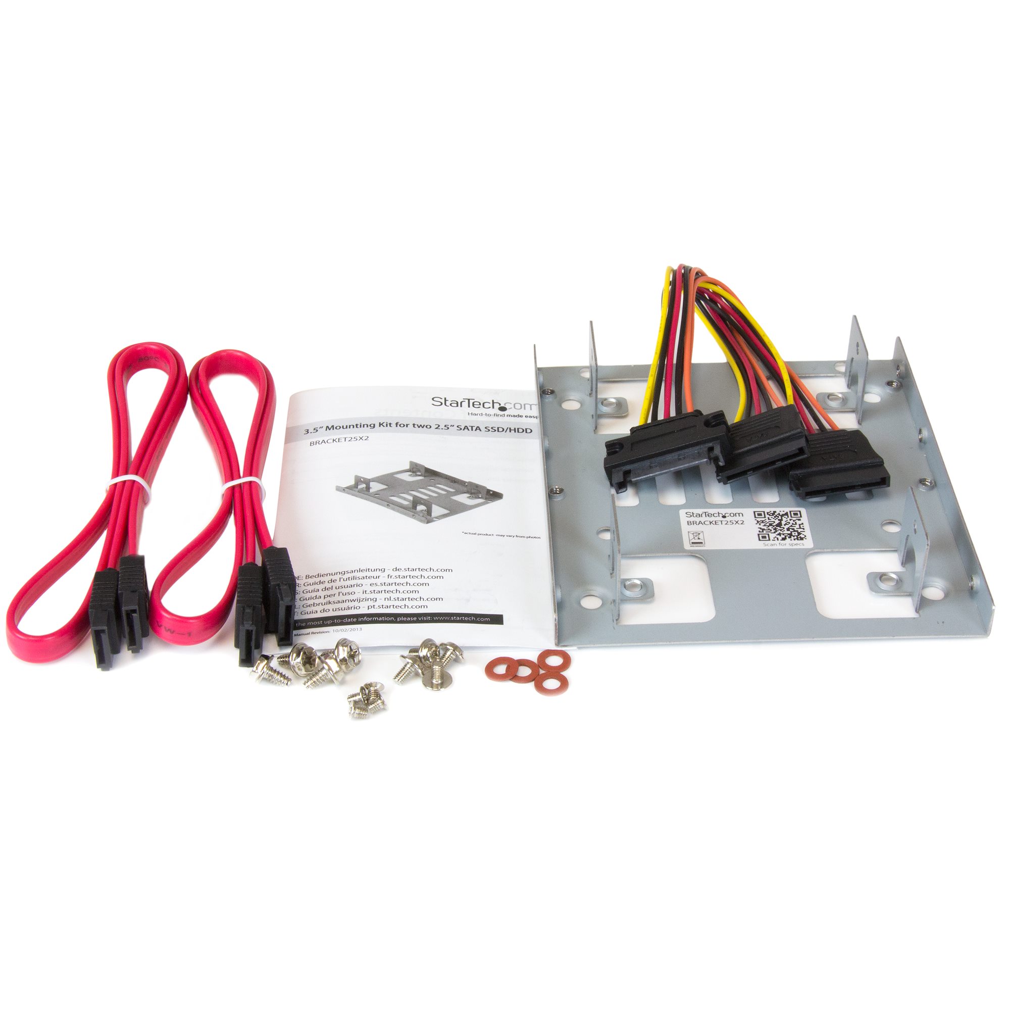 bracket25x2 StarTech.com 2.5 in, 3.5 in SSD/HDD Mounting Bracket 116 x 22 x 102 mm SATA