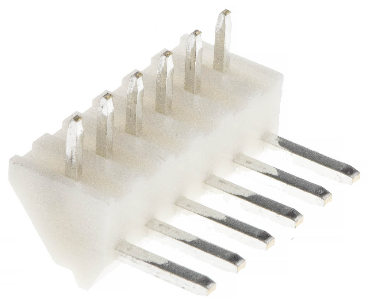 JST NH Series Right Angle Through Hole Pin Header, 6 Contact(s), 2.5 mm Pitch, 1 Row, Unshrouded