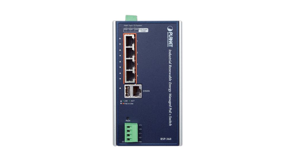 bsp-360 Planet BSP-360 Managed 5 Port Industrial Ethernet Switch Power Over Ethernet