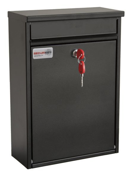 Securikey Black Mailbox, 365 mm x 250 mm x 110 mm