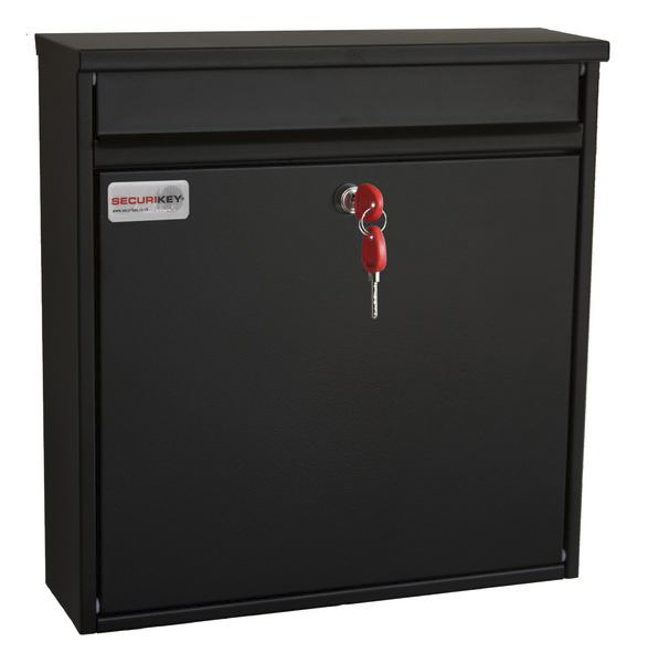 Securikey Black Mailbox, 370 mm x 360 mm x 110 mm