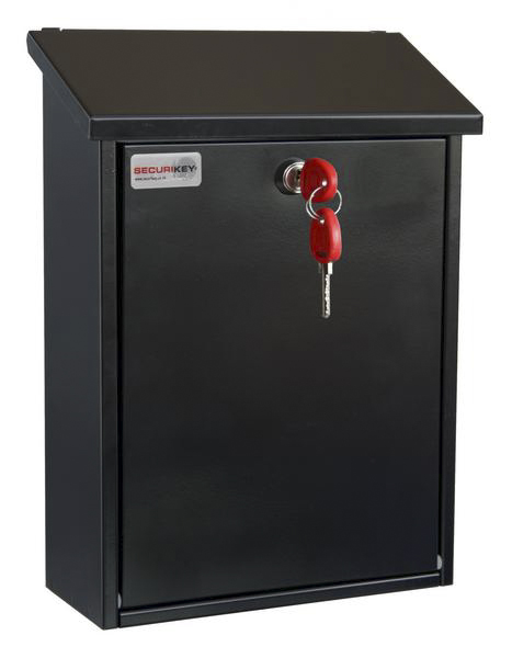 Securikey Black Mailbox, 365 mm x 270 mm x 110 mm