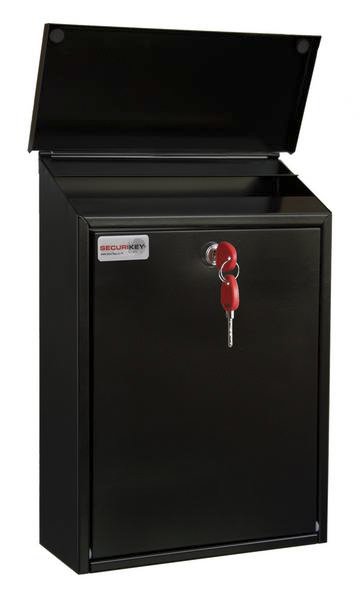 bspb-top270-rk Securikey Black Mailbox, 365 mm x 270 mm x 110 mm