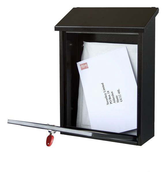 bspb-top270-rk Securikey Black Mailbox, 365 mm x 270 mm x 110 mm