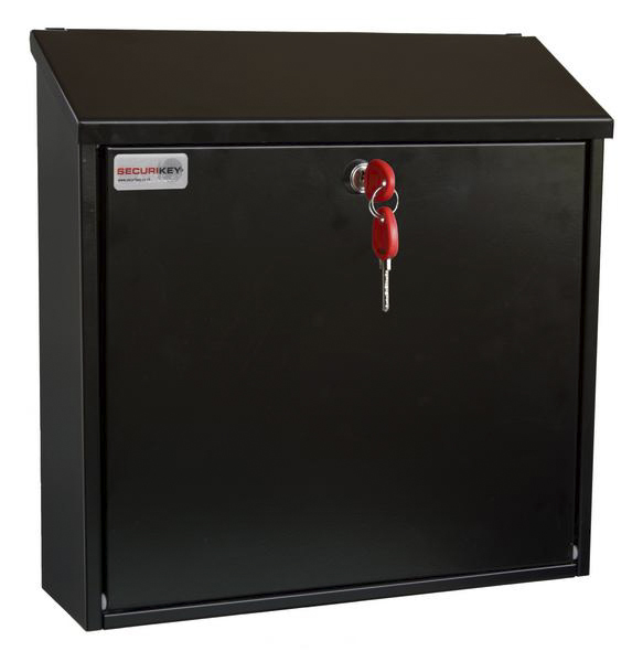 Securikey Black Mailbox, 370 mm x 365 mm x 110 mm