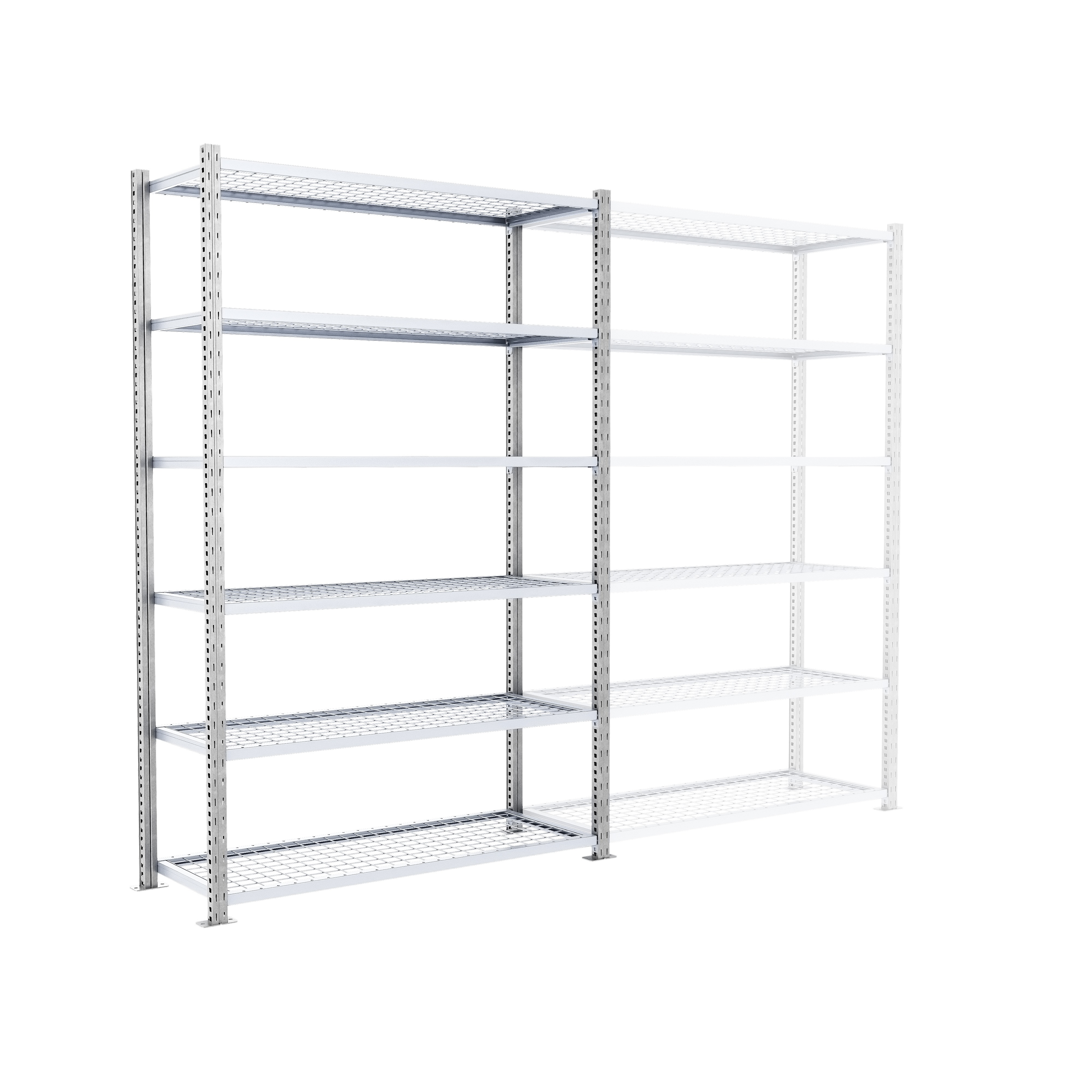 Manorga Galvanised Sheet Steel Shelving System, 2500 mm x 1000mm, 400 mm, 3000 kg Load