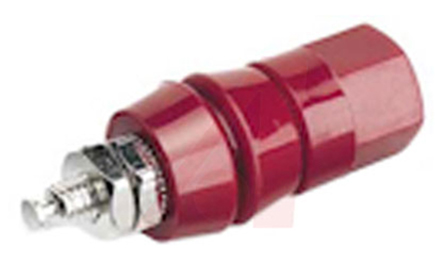 Mueller Electric, Red 15A Binding Post With Brass Contacts and Nickel Plated