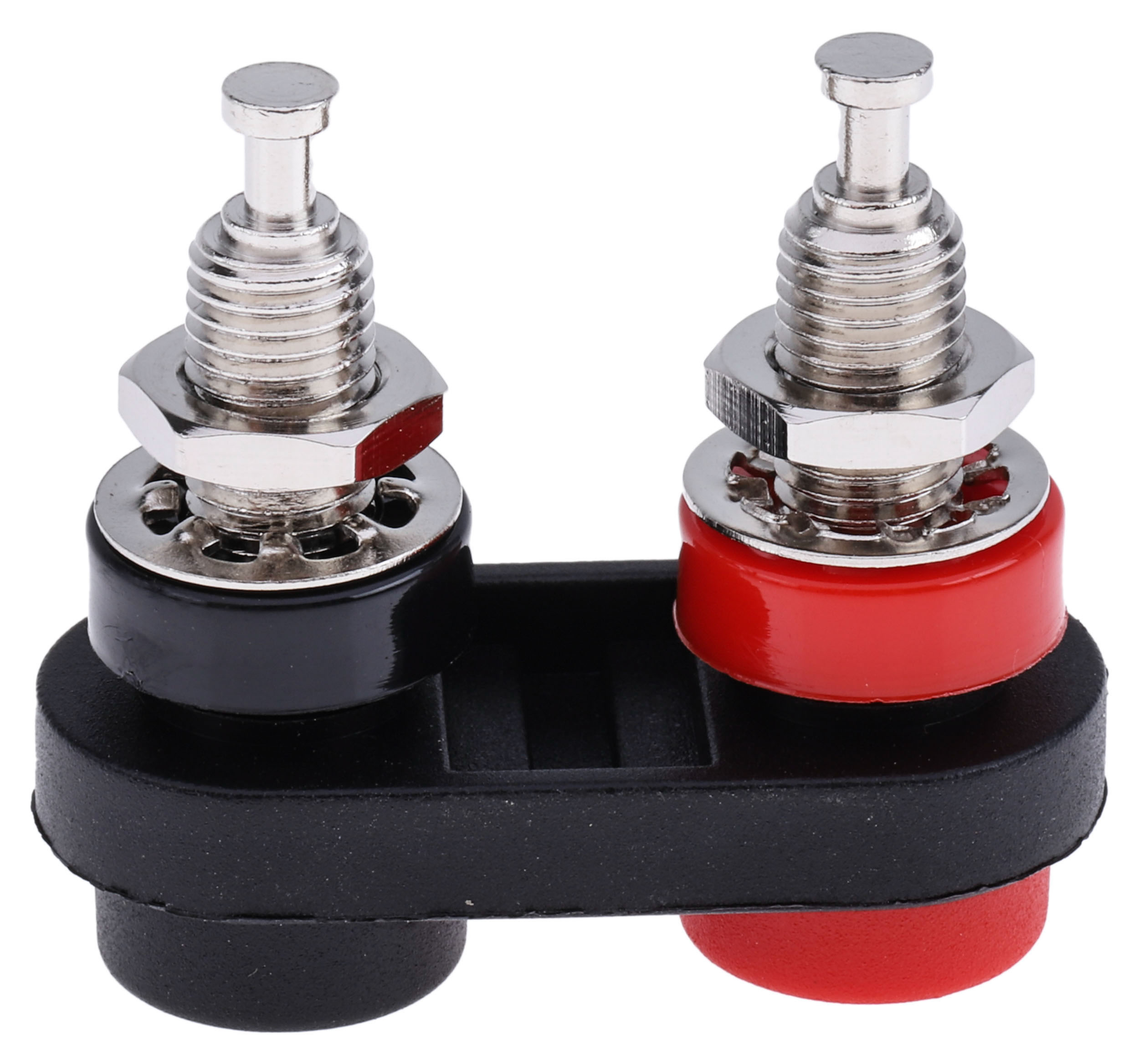 bu-p2269 Mueller Electric, Red, Black Banana Socket With Brass Contacts and Nickel Plated
