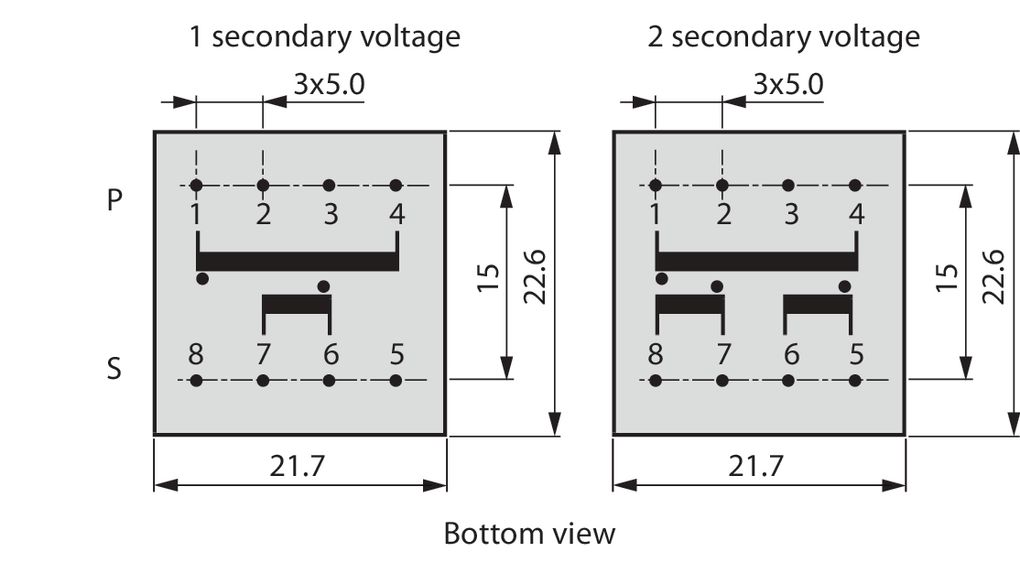 bv201-0142 Hahn 2 x 6 V ac PCB PCB Transformer, VDE, CSA 0.35 VA
