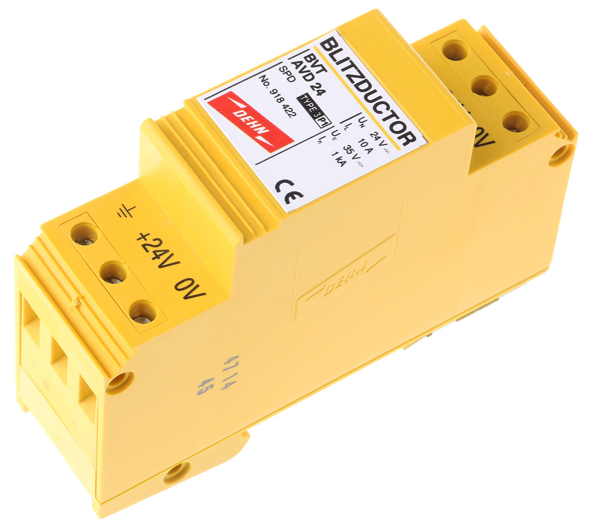 Dehn, BVT Surge Protector 35V dc Maximum Voltage Rating 2 kA Maximum Surge Current Lightning Arrester
