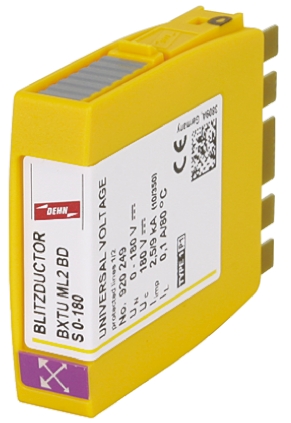 Dehn, BXTU Surge Arrester 180 V dc, 127V ac Maximum Voltage Rating 20 kA Maximum Surge Current Lightning Arrester