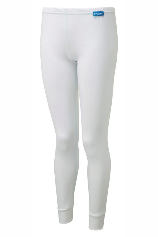 PULSAR White Polyester Thermal Long Johns, L