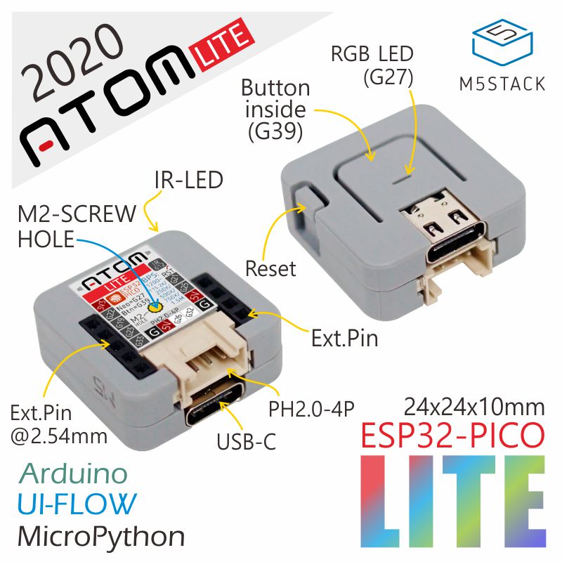 c008 M5Stack ATOM Lite 32 Bit MCU Development Kit C008