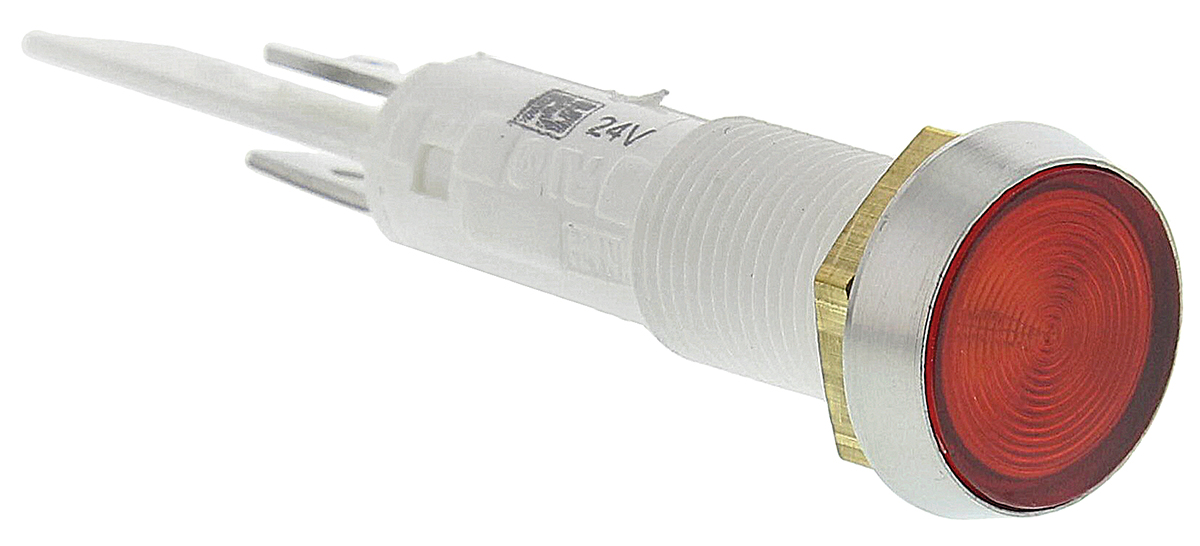 Arcolectric (Bulgin) Ltd 0275 Series Red Indicator, 24V, Solder Tab Termination, IP67