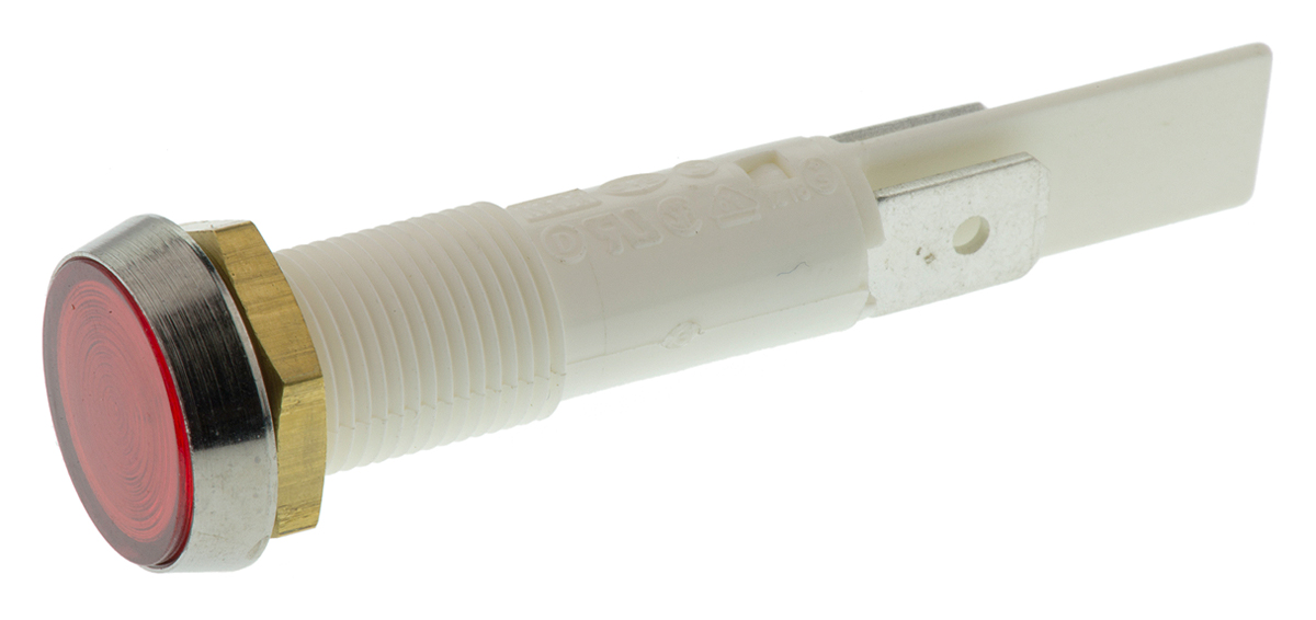 Arcolectric (Bulgin) Ltd 0275 Series Red Indicator, 12V, Solder Tab Termination Panel Mount, IP67