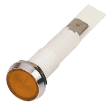 Arcolectric (Bulgin) Ltd 0275 Series Orange Indicator, 12V, Solder Tab Termination, IP67, Flush