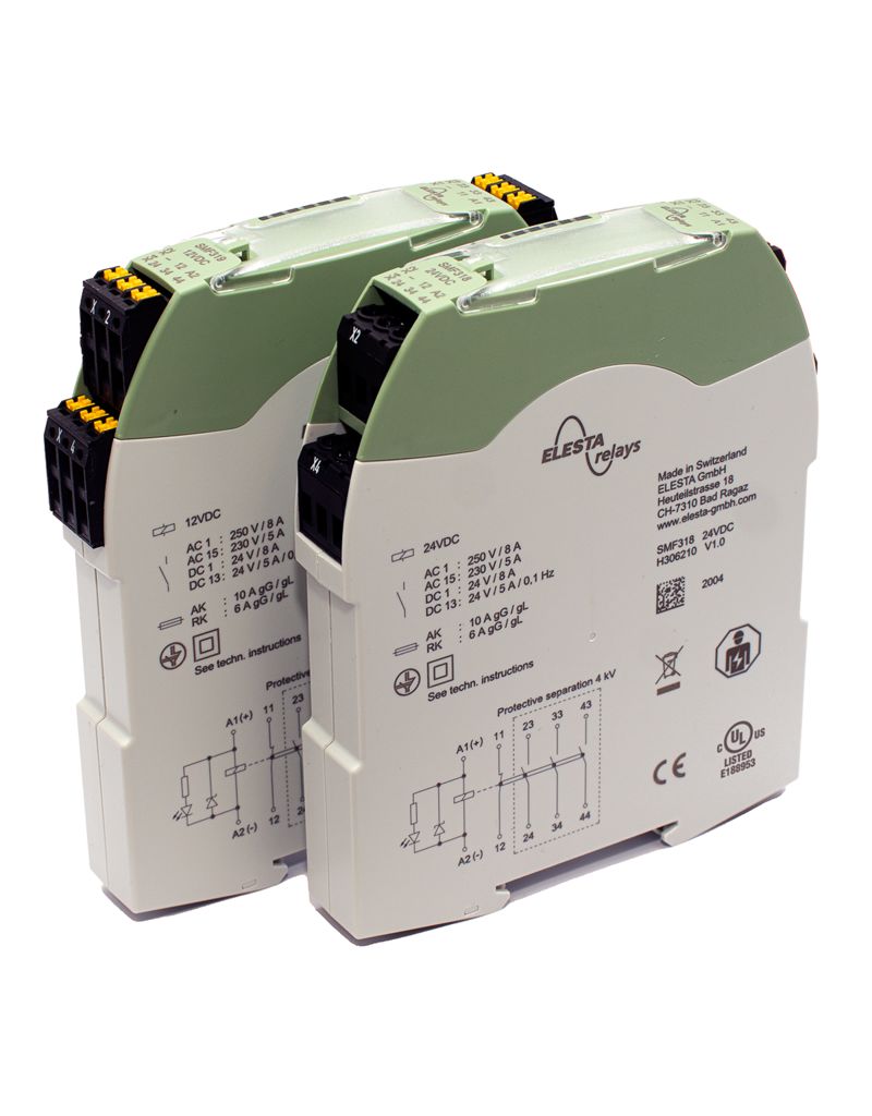 Elesta DIN Rail Force Guided Relay, 24 V dc Coil Voltage, 4 Pole, 2 NO/2 NC