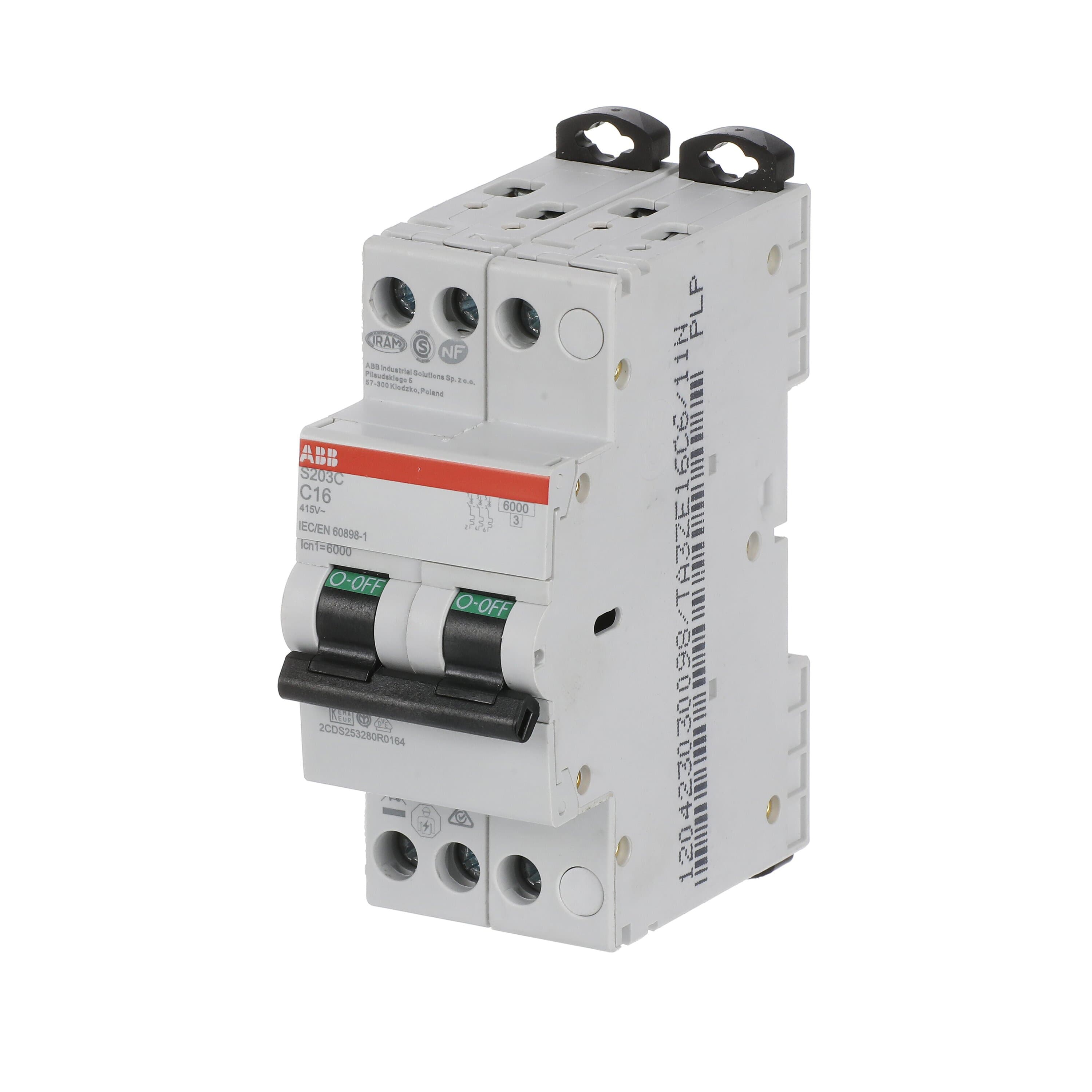 2cds253280r0164 ABB S200C MCB, 3P, 16A Curve C, 415V AC, 6 kA Breaking Capacity
