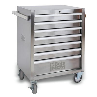 BETA 7 Drawer Wheeled Tool Chests & Tool Cabinet, Stainless Steel