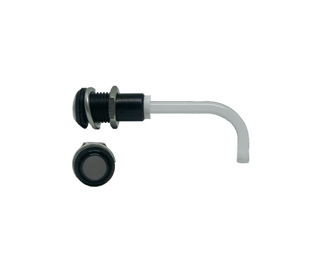 RHD-0900-2500-F9PS67PR Bivar, Panel Mount Right Angle LED Light Pipe, Smoke Round Lens