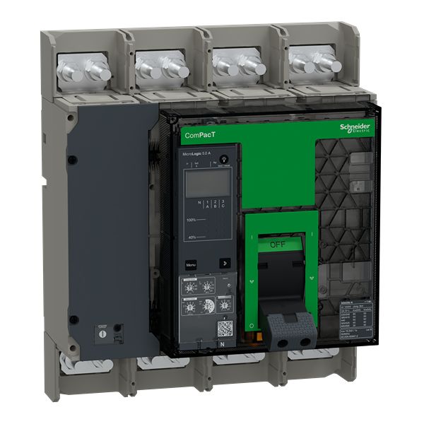Schneider Electric, ComPact, ComPacT NS Molded Case Circuit Breaker 4-Pole 800A, Breaking Capacity 30 kA, Fixed
