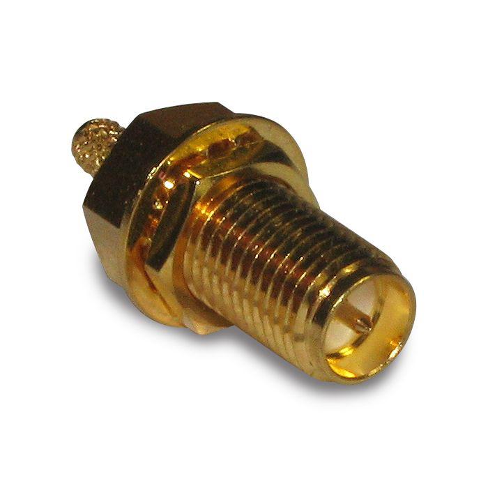 Amphenol RF, Jack Bulkhead RP-SMA, Crimp Termination, Straight Body