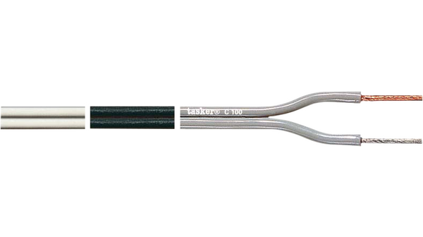 Tasker C100 Series 2 Core Speaker Cable, 100 m, White