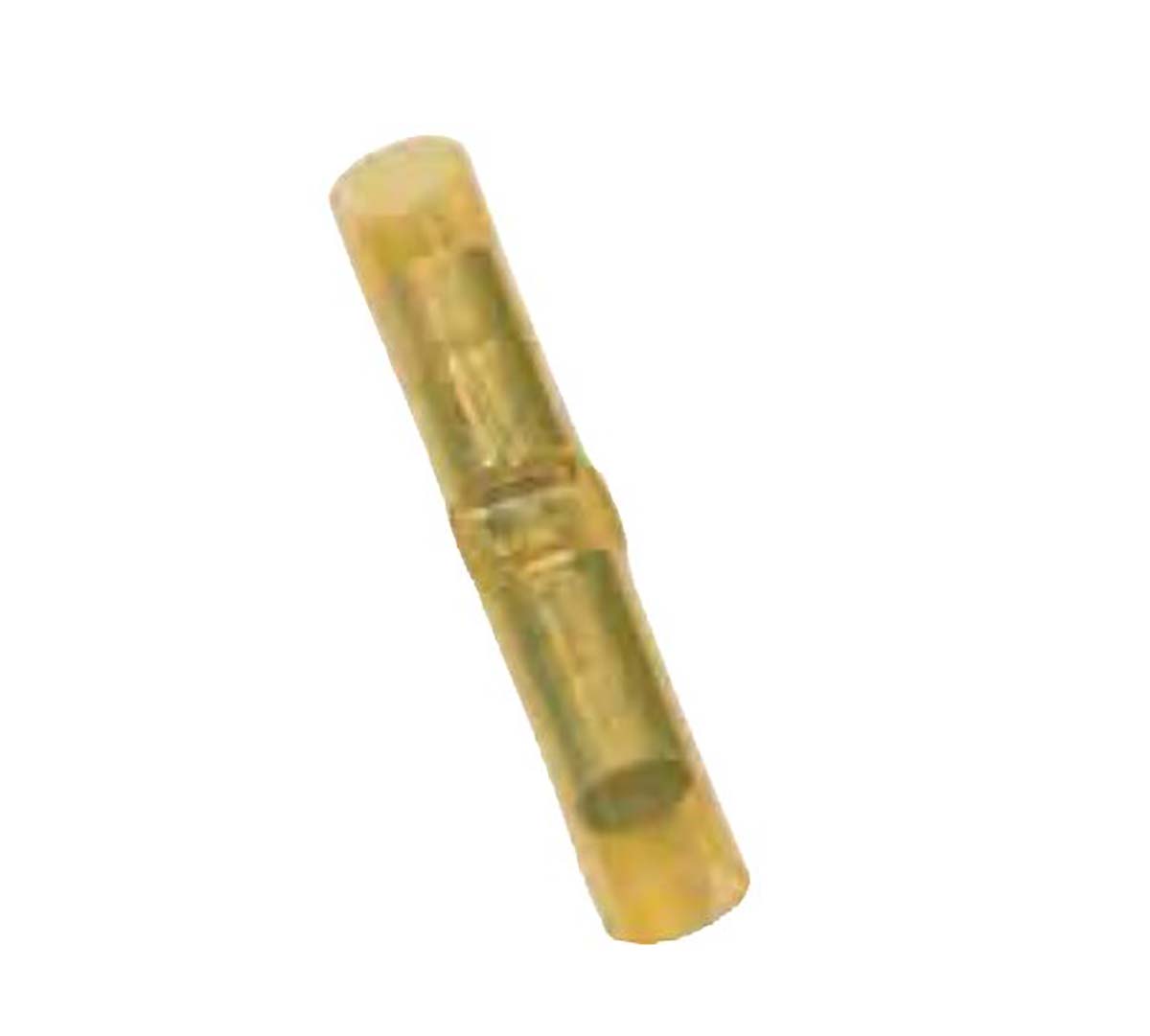 MECATRACTION, 51000 Butt Splice Connector, Yellow, Insulated, Tin 10 AWG