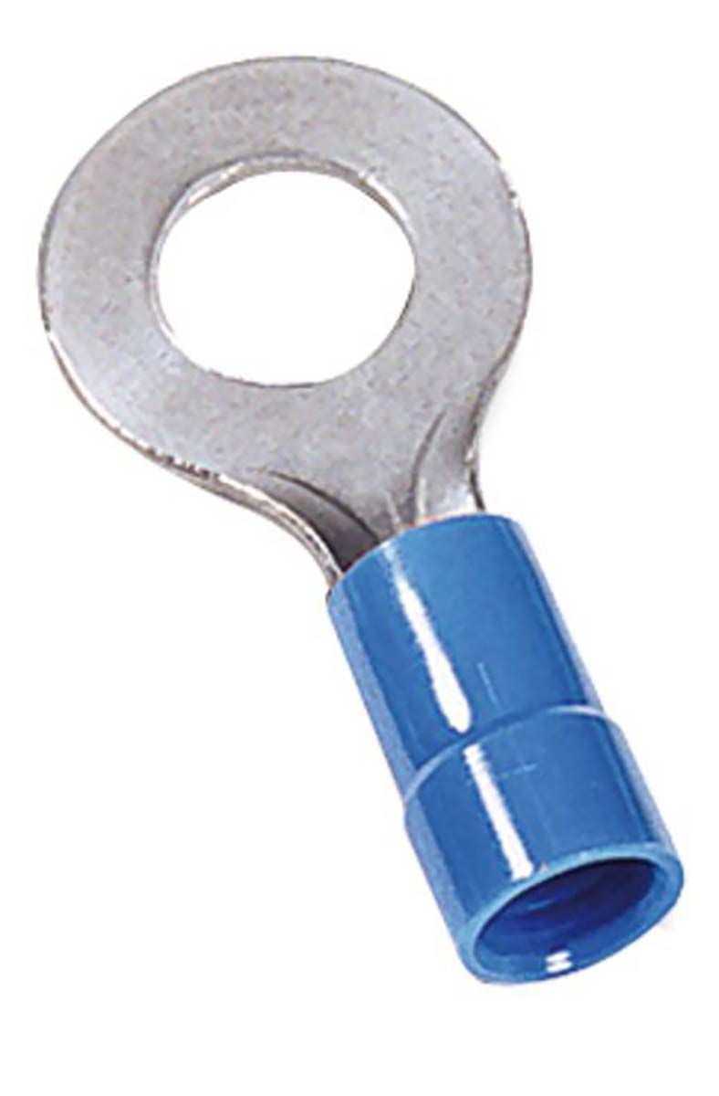 MECATRACTION, N Insulated Ring Terminal, M8 Stud Size 18 AWG 14 AWG Wire Size, Blue