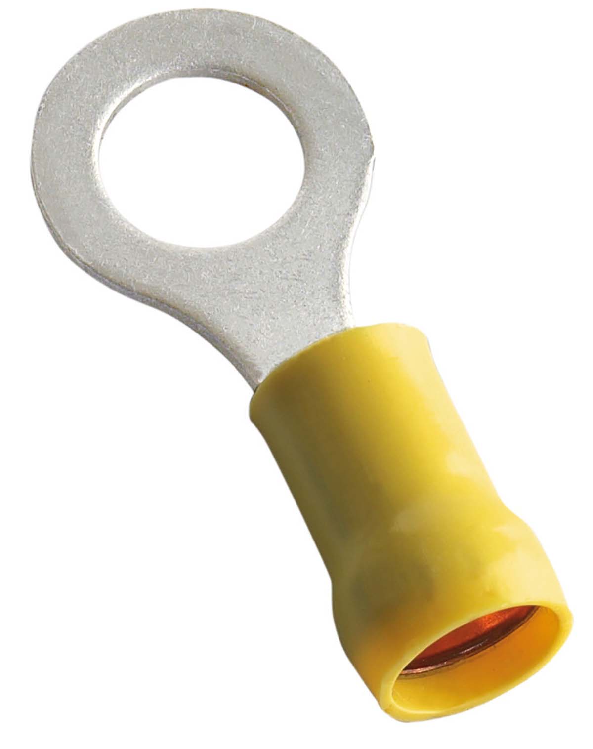 MECATRACTION, S Insulated Ring Terminal, M12 Stud Size 12 AWG 10 AWG Wire Size, Yellow