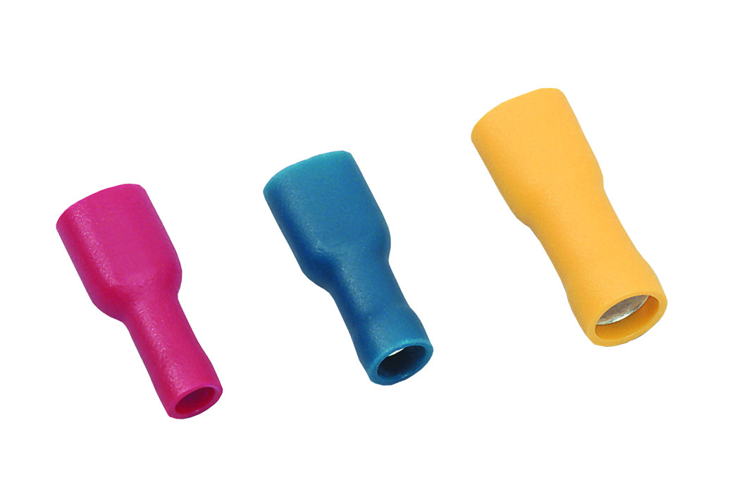 MECATRACTION Insulated Female Spade Connector, Crimp, 2.8 x 0.5 mm Tab Size