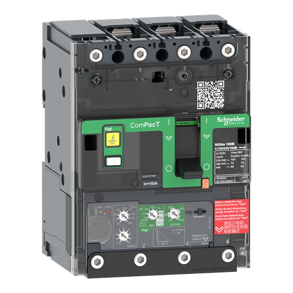 Schneider Electric, ComPact New Generation, Compact NSXm Molded Case Circuit Breaker 3-Pole 100A, Fixed