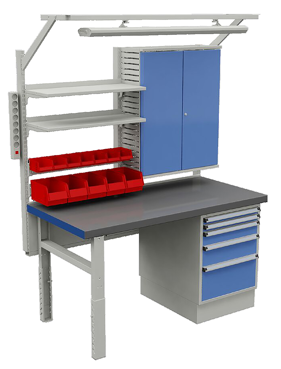 Treston C13041316 Aluminium Workbench Adjustable Height, 750 mm x 1500mm x 1000 mm