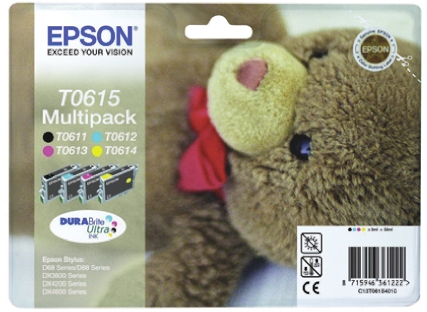 Epson T0615 Magenta, Yellow, Cyan, Black Ink Cartridge