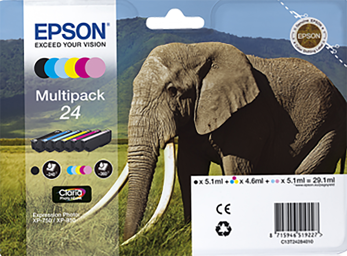 Epson 24 Black, Cyan, Light Magenta, Magenta, Yellow Ink Cartridge