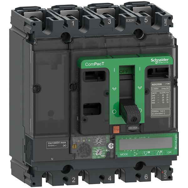Schneider Electric, ComPact New Generation, ComPacT NSX Molded Case Circuit Breaker 4-Pole 160A, Fixed
