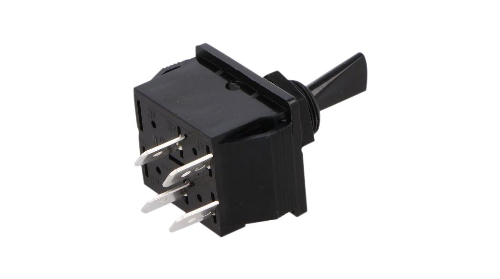 Bulgin Toggle Switch, Panel Mount, On-Off, Blade Terminal, 28 V dc, 250 V ac