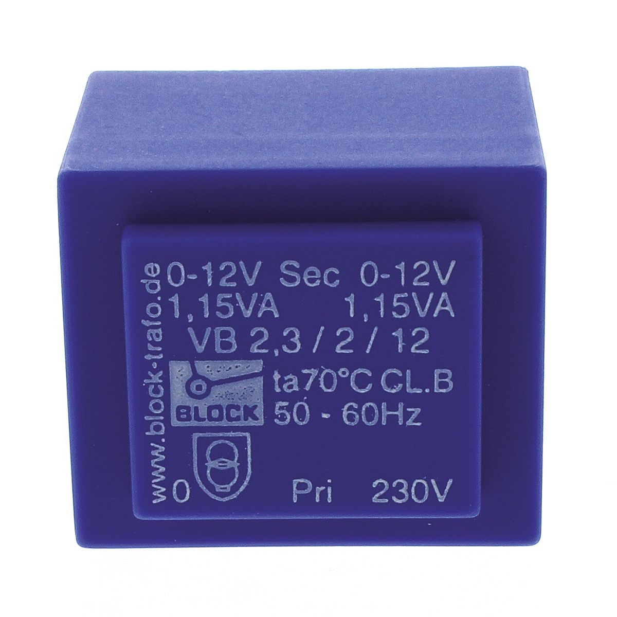 vb-23212 Block 12V ac 2 Output Through Hole PCB Transformer, 2.3VA