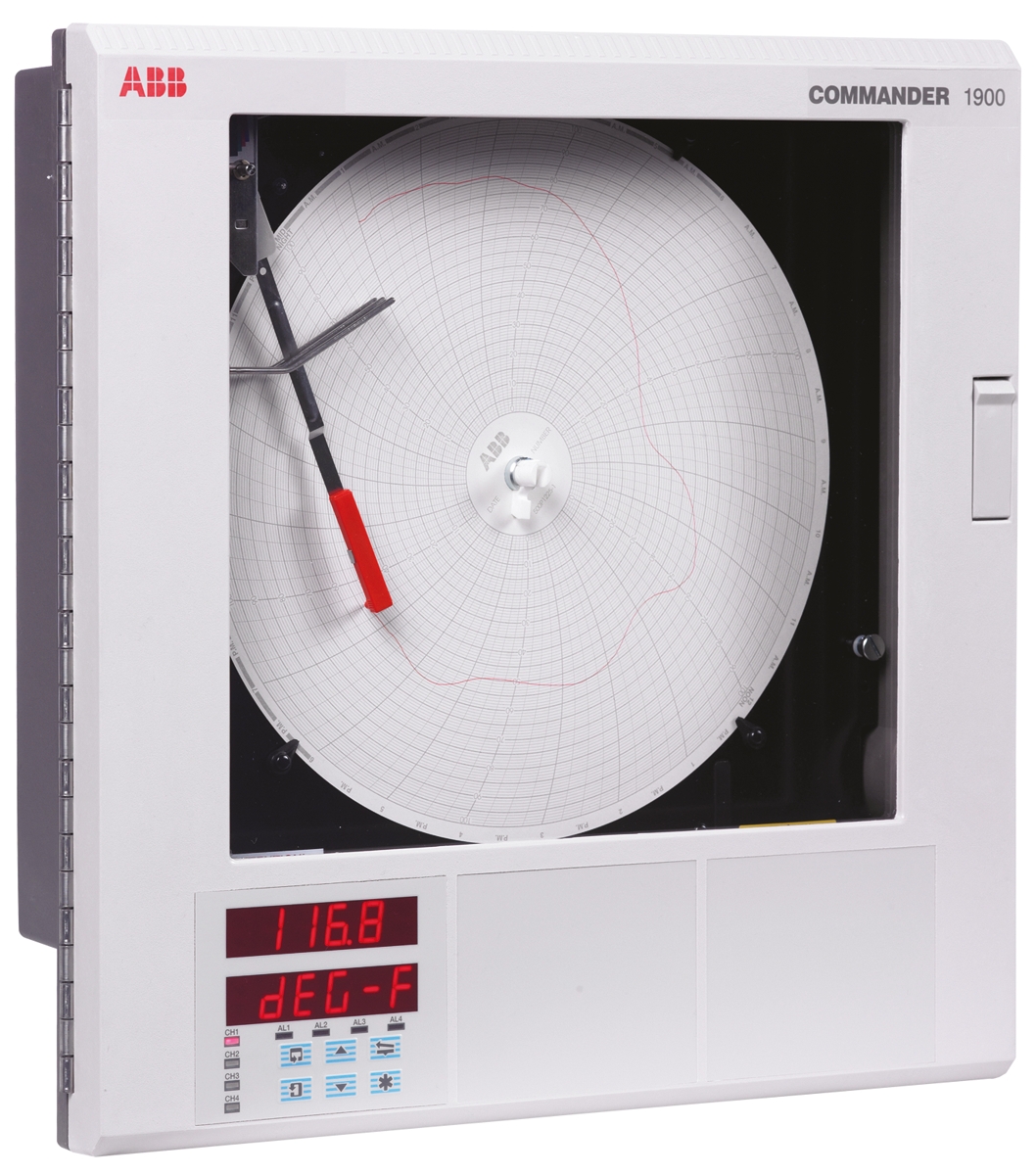 c1912-ka0012-00000-std ABB C1912 1-Channel Circular Chart Recorder Current, Millivolt, Resistance, Temperature, Voltage